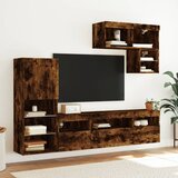  6-dijelni zidni TV elementi s LED svjetlima boja hrasta drveni | shoptok.hr