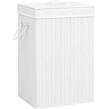  Košara za rublje od bambusa s 2 odjeljka bijela 72 L | shoptok.hr
