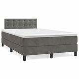 vidaXL Box spring postelja z vzmetnico temno siv 120x190 cm žamet Cene