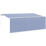  Skrovita tenda Prugasti Plava i bijela Bijela 350 x 200 cm | shoptok.hr