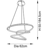  Endon 97632 - LED luster na sajli DUNE LED/47,5W/230V 3000K crna | Eponuda.com