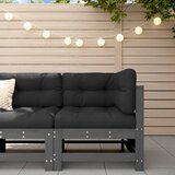 Maison Chic Vrtni kotni kavč - Zunanji kavč siva trdna borovina, (22040559) | Shoptok.si