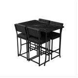 Hanah home Set Barski sto i 4 stolice Retro Anthracite Black | Eponuda.com