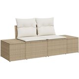  Vrtna garnitura - 3-dijelni set vrtnih sofa s jastučićima bež poliratana | shoptok.hr