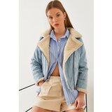 Bianco Lucci Women's Plush Detailed Denim Coat 2260 Cene