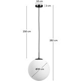 Kave Home Bela/črna kovinska viseča svetilka s steklenim senčilom ø 30 cm Brisia – | Shoptok.si
