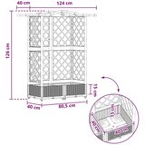  Dvignjeno ležišče s trellisom in streho Siva 124 x 40 x 126 cm, (5000287928) | Shoptok.si