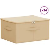  Kutija za spremanje 24 pcs Krem 50 x 30 x 25 cm Netkana tkanina | shoptok.hr