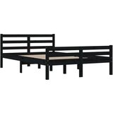  Posteljni okvir črn iz trdnega lesa 140x190 cm, (20643678) | Shoptok.si