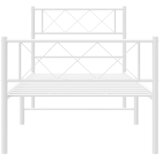  Metalni okvir kreveta uzglavlje i podnožje bijeli 100x190 cm | shoptok.hr