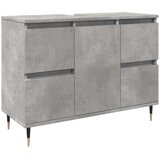 vidaXL Kopalniška omarica betonsko siva 80x33x60 cm inženirski les | Shoptok.si