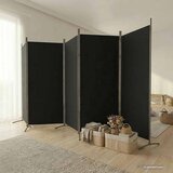 Sobna pregrada s 5 panela crna 433x180 cm od tkanine | shoptok.hr