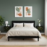  Wall-mounted noćni ormarić ELBURG 2 kom. Crni hrast | shoptok.hr