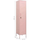 vidaXL Omara s ključavnico roza 35x46x180 cm jeklo | Shoptok.si