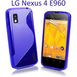  Gumijasti / gel etui S-Line za LG Nexus 4 E960 - modri Cene