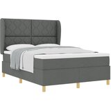 vidaXL Box Spring Postelja s Blazino Temno Siva 140x200 cm Tkanina Cene