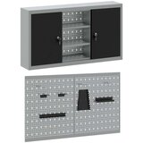  3-delni orodjar in set pegboard na steni, črn kovin, (22048528) | Shoptok.si