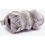 Boto Leather Children's Insulated Snow Boots Silver Leela | Shoptok.si