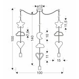  Dečiji luster na sajli TRIO 3xE27/20W/230V žuta/bela/ružičasta | Eponuda.com