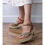 Gemre Black woven block heel sandals Marfi | ePonuda.com