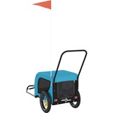 Prikolica za bicikl za ljubimce plavo-crna od tkanine i željeza | shoptok.hr