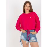 Fashion Hunters Fuchsia sweatshirt without hood with RUE PARIS welt | Shoptok.si
