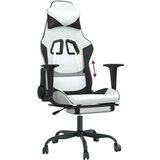  Igralni stol z oporo za noge belo in črno umetno usnje, (21152304) | Shoptok.si