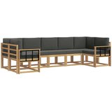  Set vanjskih sofa 7 kom. Bijela i antracit Smeđa 304 x 128,5 x 73 cm | shoptok.hr