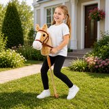 HOBBY Horse Stick Horse Head Galloping Neighing Sounds Beige 100 cm | Shoptok.si