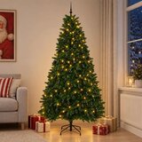  Umjetno božićno drvce srednje zeleno s kuglicama 300 cm - Srednje zelena Ø 138 x 300 cm s 300 LED dioda i crnim lopticama | shoptok.hr