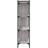  Regal za knjige 4 razine siva boja hrasta 76x32x123 cm drveni | shoptok.hr
