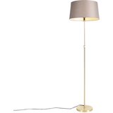 QAZQA Stoječa svetilka zlata / medenina s platnenim odtenkom 45 cm - Parte Cene