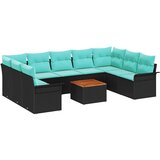  Vrtna sedežna garnitura 10 pcs Črna in turkizna poli ratan, (5000135656) | Shoptok.si