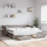 vidaXL Dnevni krevet na razvlačenje smeđesivi 90 x 200 cm od tkanine Cijene