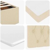 vidaXL Otomanski posteljni okvir z vzmetnico krem 90x190 cm blago, (21609788) | Shoptok.si