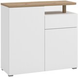 CARRYHOME KOMODA, bela, hrast artisan Cene