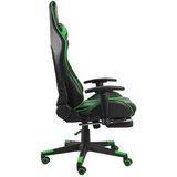 vidaXL Okretna igraća stolica s osloncem za noge zelena PVC | shoptok.hr