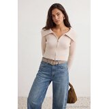 TRENDYOLMILLA Trendyol ženski duks Stone Turn-Down Collar Double Zipper Knitwear Cardigan, siva | Eponuda.com