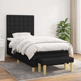  Box spring postelja z vzmetnico črna 100x200 cm blago, (20892693) Cene
