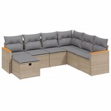  7-dijelni set vrtnih sofa s jastucima bež od poliratana | shoptok.hr