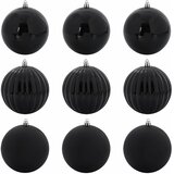  Set Božićnih Kuglica XL 9 pcs Crna Plastika | shoptok.hr