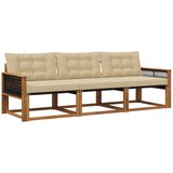 vidaXL Zunanja garnitura za sedenje z blazino 3 pcs Naravna in bež, (5000272996) | Shoptok.si