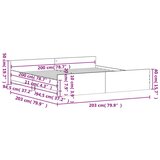  Kreveta s uzglavljem i podnožjem boja hrasta 200x200 cm | shoptok.hr