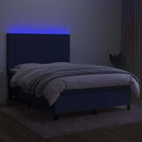  Krevet box spring s madracem LED plavi 140x200 cm od tkanine | shoptok.hr
