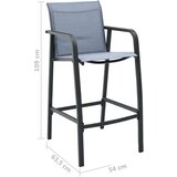  Vrtni barski stoli 4 kosi siv tekstil | Shoptok.si