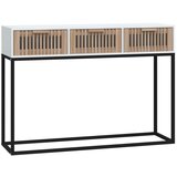 Maison Chic konzolna miza - miza ob steni bela 105x30x75 cm inženirski les in železo, (21785882) Cene
