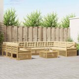  Set vanjskih sofa s jastukom 10 pcs Bijela i bež Poliester | Eponuda.com