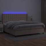  box spring madrac LED cappuccino 200x200cm umjetna koža | shoptok.hr