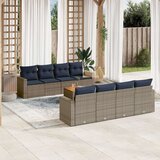 vidaXL 9-dijelni set vrtnih sofa od poliratana s jastucima sivi | shoptok.hr