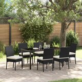 vidaXL 7-dijelni vrtni blagovaonski set Crni Poli ratan | shoptok.hr